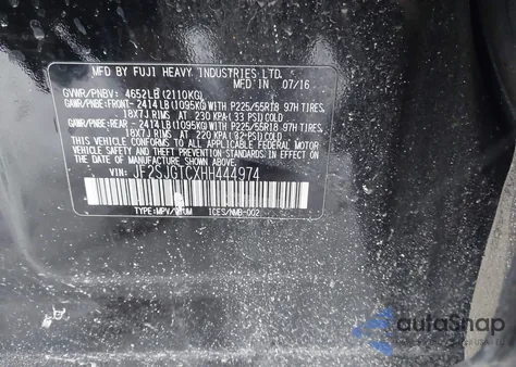 2017 Subaru Forester 2.0Xt Touring z USA, uszkodzony, nr VIN JF2SJGTCXHH444974